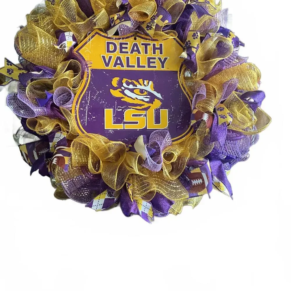 LSU Purple & Gold Death Valley Door Wreath